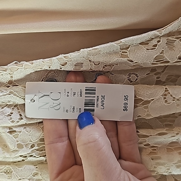 New York & Company ecru cream new with tags dress sz large - Picture 7 of 7